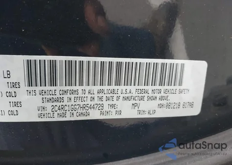 2017 Chrysler Pacifica Limited из США, поврежденный, VIN 2C4RC1GG7HR544729